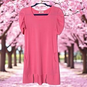 PRADA Pink Dress w/Charm Flower Zipper Accents, EUC